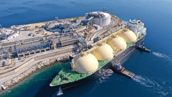 Aerial Drone Photo LNG Liquified
